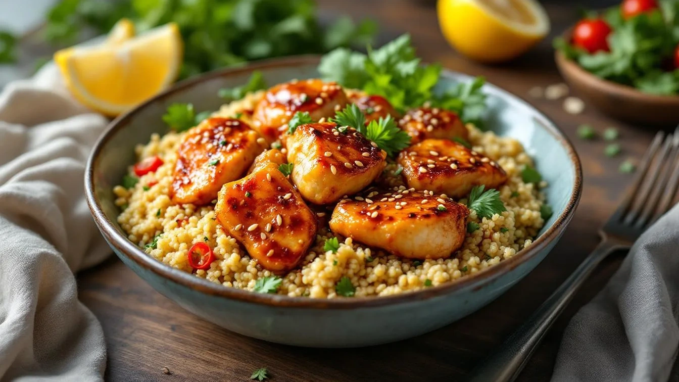 Porque a quinoa com frango de sésamo pode salvar o teu jantar hoje